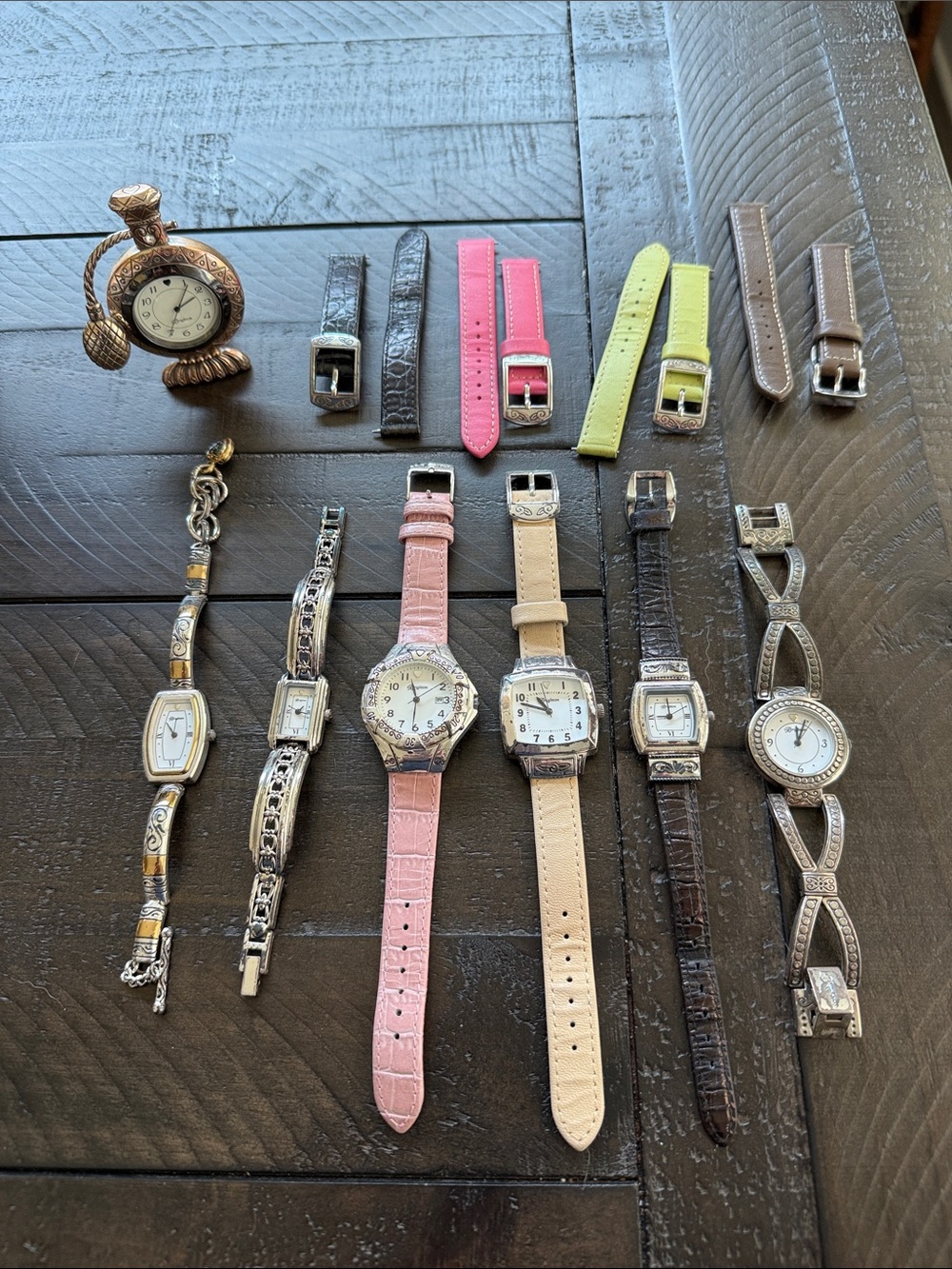 Brighton Women's Mixed Watch Set with Pink, Cream and Brown Straps